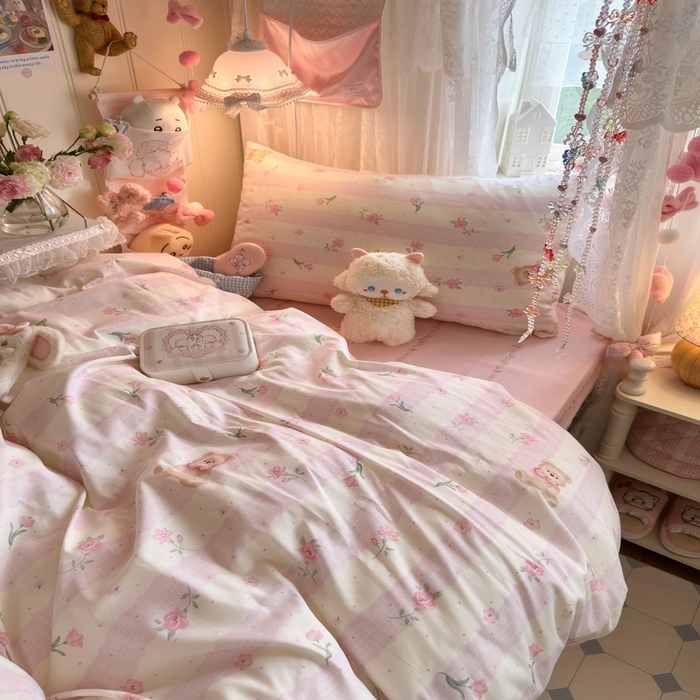 91家纺网 家纺一手货源 找家纺 （总）Sweet dreams甜梦 2025新款学生床全棉纯棉三套件学生三件套宿舍三件套上下铺三件套