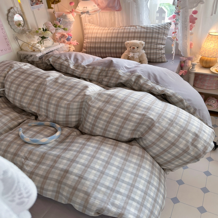 91家纺网 家纺一手货源 找家纺 Sweet dreams甜梦 2025新款学生床全棉纯棉三套件学生三件套宿舍三件套上下铺三件套 时尚格子