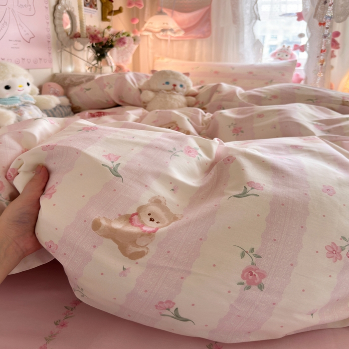 91家纺网 家纺一手货源 找家纺 （总）Sweet dreams甜梦 2025新款学生床全棉纯棉三套件学生三件套宿舍三件套上下铺三件套