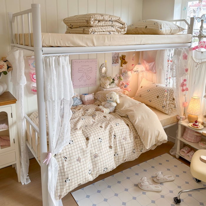 91家纺网 家纺一手货源 找家纺 （总）Sweet dreams甜梦 2025新款学生床全棉纯棉三套件学生三件套宿舍三件套上下铺三件套