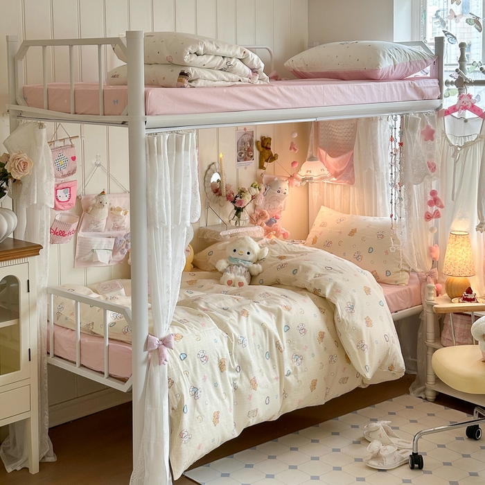 91家纺网 家纺一手货源 找家纺 Sweet dreams甜梦 2025新款学生床全棉纯棉三套件学生三件套宿舍三件套上下铺三件套 抱抱熊