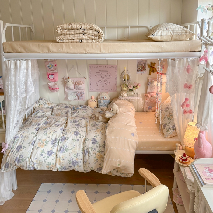 91家纺网 家纺一手货源 找家纺 Sweet dreams甜梦 2025新款学生床全棉纯棉三套件学生三件套宿舍三件套上下铺三件套 繁花