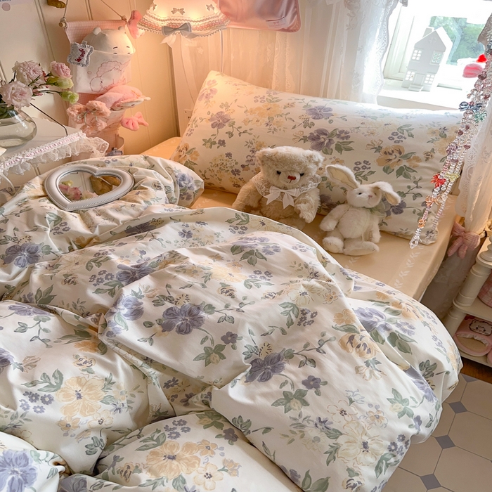 91家纺网 家纺一手货源 找家纺 Sweet dreams甜梦 2025新款学生床全棉纯棉三套件学生三件套宿舍三件套上下铺三件套 繁花