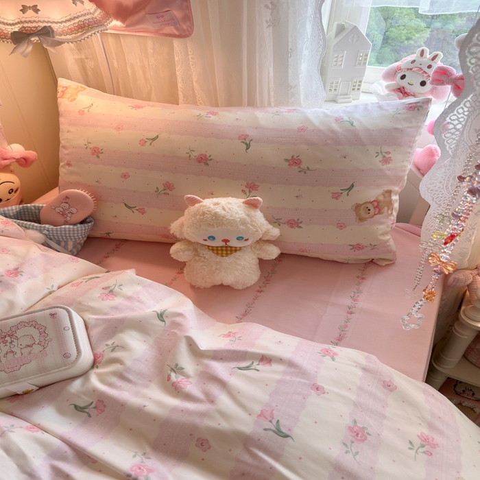 91家纺网 家纺一手货源 找家纺 Sweet dreams甜梦 2025新款学生床全棉纯棉三套件学生三件套宿舍三件套上下铺三件套 花花小熊