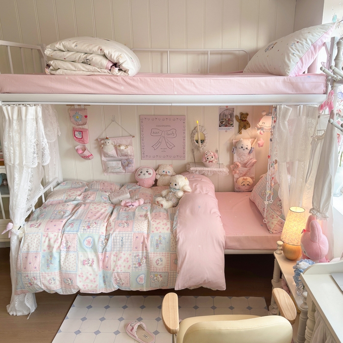 91家纺网 家纺一手货源 找家纺 Sweet dreams甜梦 2025新款学生床全棉纯棉三套件学生三件套宿舍三件套上下铺三件套 格子猫猫