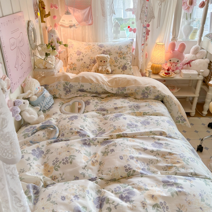 91家纺网 家纺一手货源 找家纺 Sweet dreams甜梦 2025新款学生床全棉纯棉三套件学生三件套宿舍三件套上下铺三件套 繁花