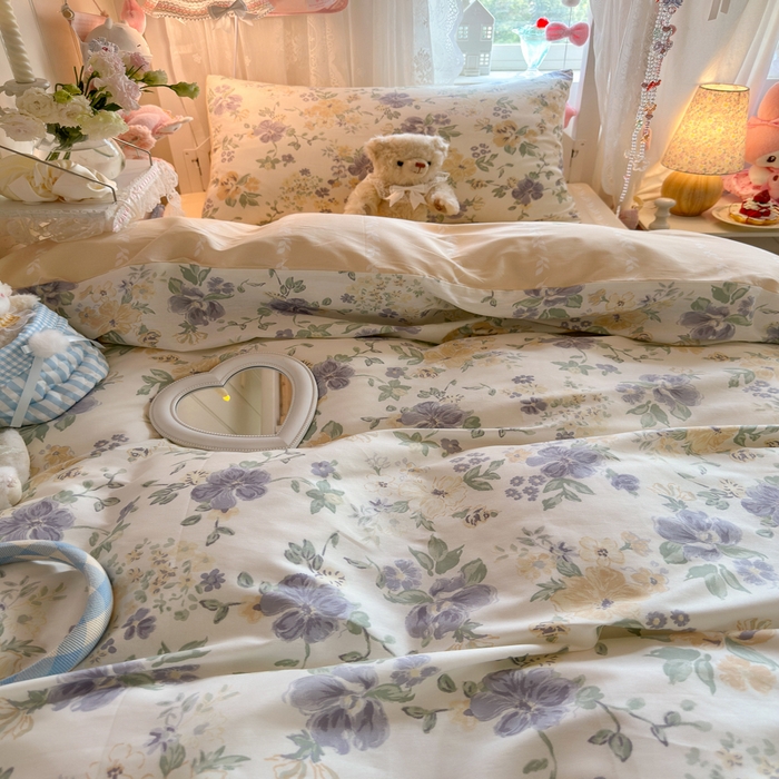 91家纺网 家纺一手货源 找家纺 Sweet dreams甜梦 2025新款学生床全棉纯棉三套件学生三件套宿舍三件套上下铺三件套 繁花