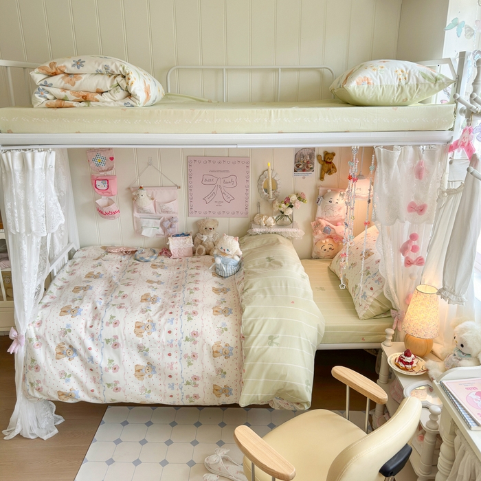 91家纺网 家纺一手货源 找家纺 Sweet dreams甜梦 2025新款学生床全棉纯棉三套件学生三件套宿舍三件套上下铺三件套 花花小狗