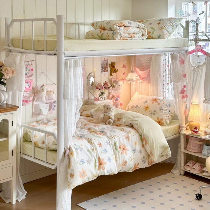 91家纺网 家纺一手货源 找家纺 Sweet dreams甜梦 2025新款学生床全棉纯棉三套件学生三件套宿舍三件套上下铺三件套 沐秋