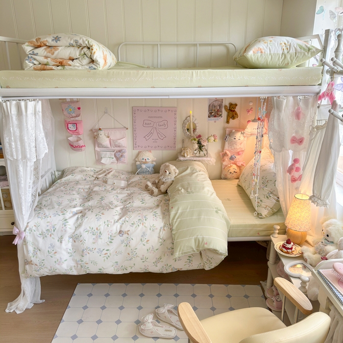 91家纺网 家纺一手货源 找家纺 Sweet dreams甜梦 2025新款学生床全棉纯棉三套件学生三件套宿舍三件套上下铺三件套 田园小兔