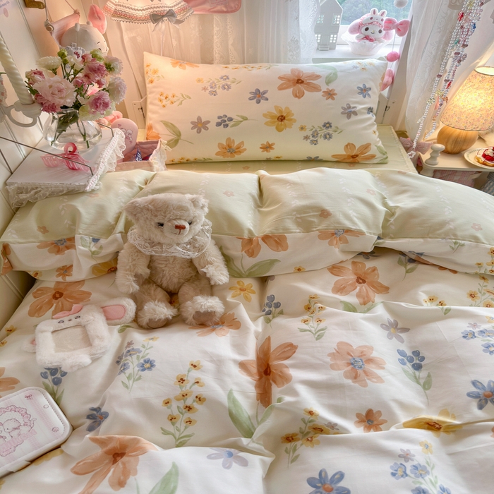 91家纺网 家纺一手货源 找家纺 Sweet dreams甜梦 2025新款学生床全棉纯棉三套件学生三件套宿舍三件套上下铺三件套 沐秋