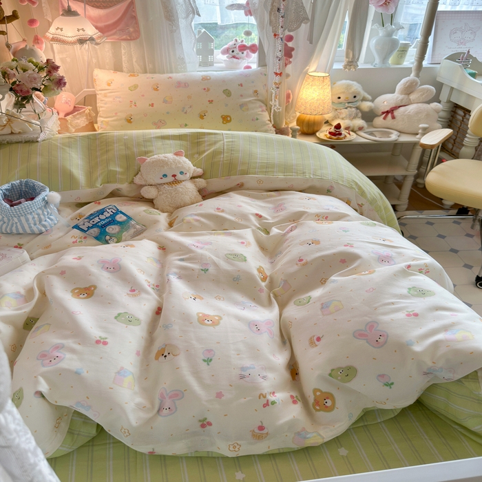 91家纺网 家纺一手货源 找家纺 Sweet dreams甜梦 2025新款学生床全棉纯棉三套件学生三件套宿舍三件套上下铺三件套 春日记忆