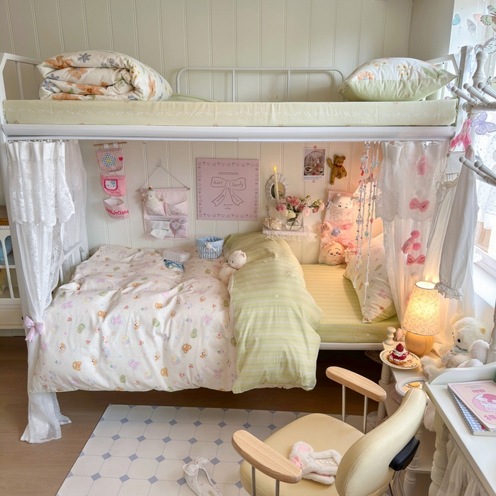 91家纺网 家纺一手货源 找家纺 Sweet dreams甜梦 2025新款学生床全棉纯棉三套件学生三件套宿舍三件套上下铺三件套 春日记忆