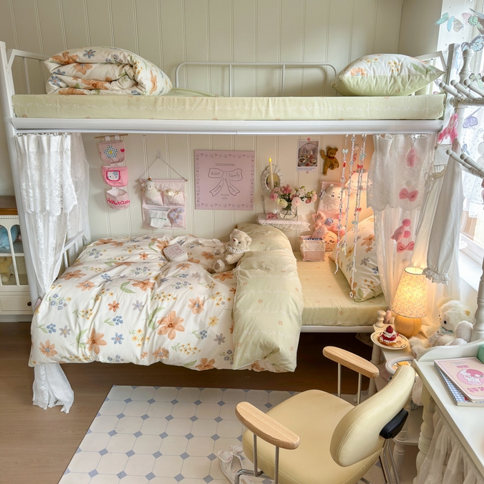 91家纺网 家纺一手货源 找家纺 Sweet dreams甜梦 2025新款学生床全棉纯棉三套件学生三件套宿舍三件套上下铺三件套 沐秋