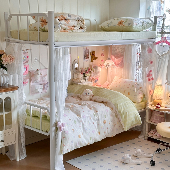 91家纺网 家纺一手货源 找家纺 Sweet dreams甜梦 2025新款学生床全棉纯棉三套件学生三件套宿舍三件套上下铺三件套 春日记忆