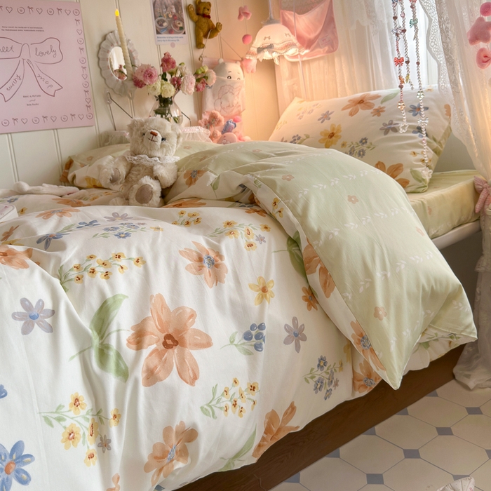 91家纺网 家纺一手货源 找家纺 Sweet dreams甜梦 2025新款学生床全棉纯棉三套件学生三件套宿舍三件套上下铺三件套 沐秋