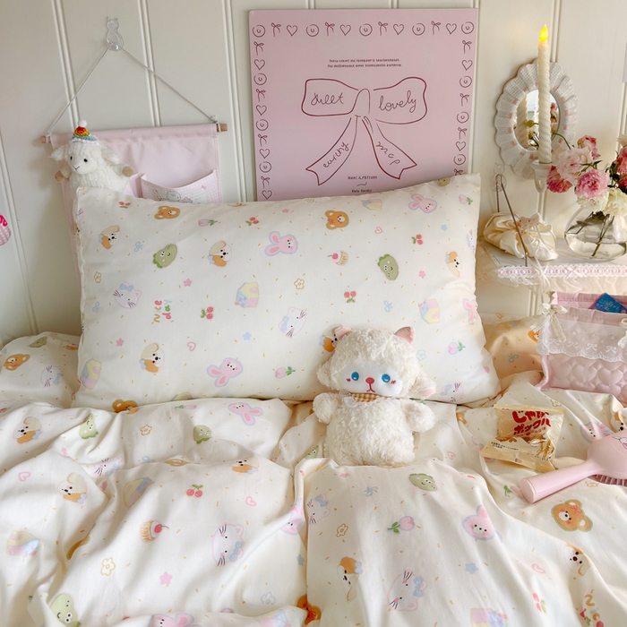 91家纺网 家纺一手货源 找家纺 Sweet dreams甜梦 2025新款学生床全棉纯棉三套件学生三件套宿舍三件套上下铺三件套 春日记忆