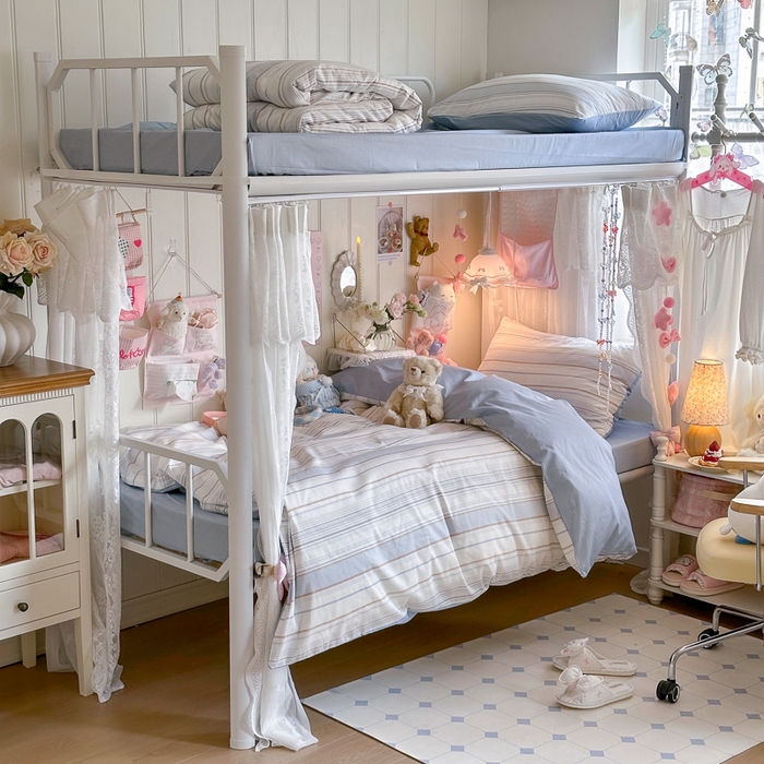 91家纺网 家纺一手货源 找家纺 Sweet dreams甜梦 2025新款学生床全棉纯棉三套件学生三件套宿舍三件套上下铺三件套 时尚条纹