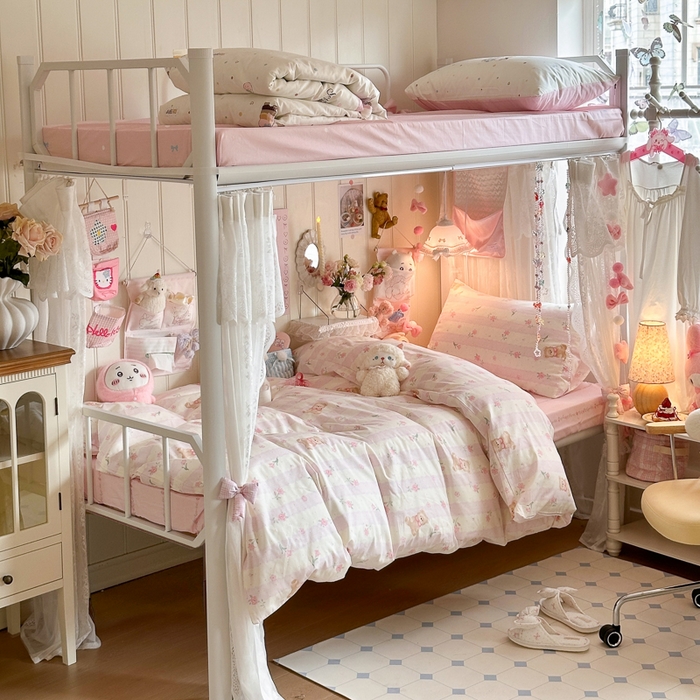 91家纺网 家纺一手货源 找家纺 （总）Sweet dreams甜梦 2025新款学生床全棉纯棉三套件学生三件套宿舍三件套上下铺三件套