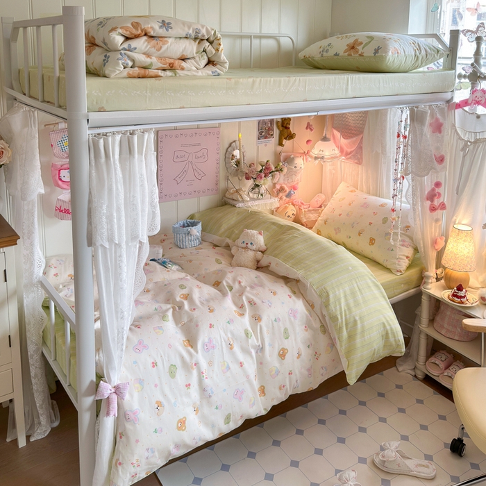 Sweet dreams甜梦 2025新款学生床全棉纯棉三套件学生三件套宿舍三件套上下铺三件套 春日记忆