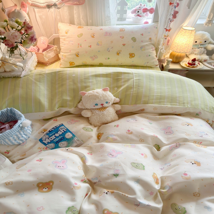 91家纺网 家纺一手货源 找家纺 Sweet dreams甜梦 2025新款学生床全棉纯棉三套件学生三件套宿舍三件套上下铺三件套 春日记忆