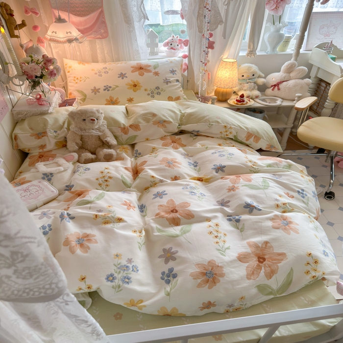 91家纺网 家纺一手货源 找家纺 Sweet dreams甜梦 2025新款学生床全棉纯棉三套件学生三件套宿舍三件套上下铺三件套 沐秋