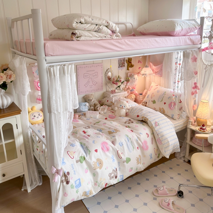 Sweet dreams甜梦 2025新款学生床全棉纯棉三套件学生三件套宿舍三件套上下铺三件套 蛋糕小狗