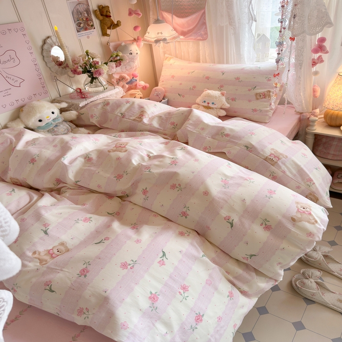 91家纺网 家纺一手货源 找家纺 （总）Sweet dreams甜梦 2025新款学生床全棉纯棉三套件学生三件套宿舍三件套上下铺三件套