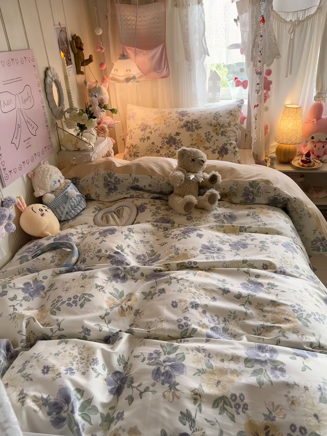 91家纺网 家纺一手货源 找家纺 Sweet dreams甜梦 2025新款学生床全棉纯棉三套件学生三件套宿舍三件套上下铺三件套 繁花