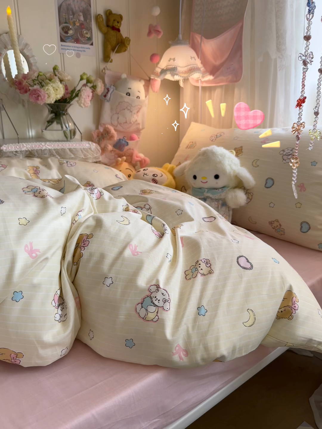 91家纺网 家纺一手货源 找家纺 Sweet dreams甜梦 2025新款学生床全棉纯棉三套件学生三件套宿舍三件套上下铺三件套 抱抱熊