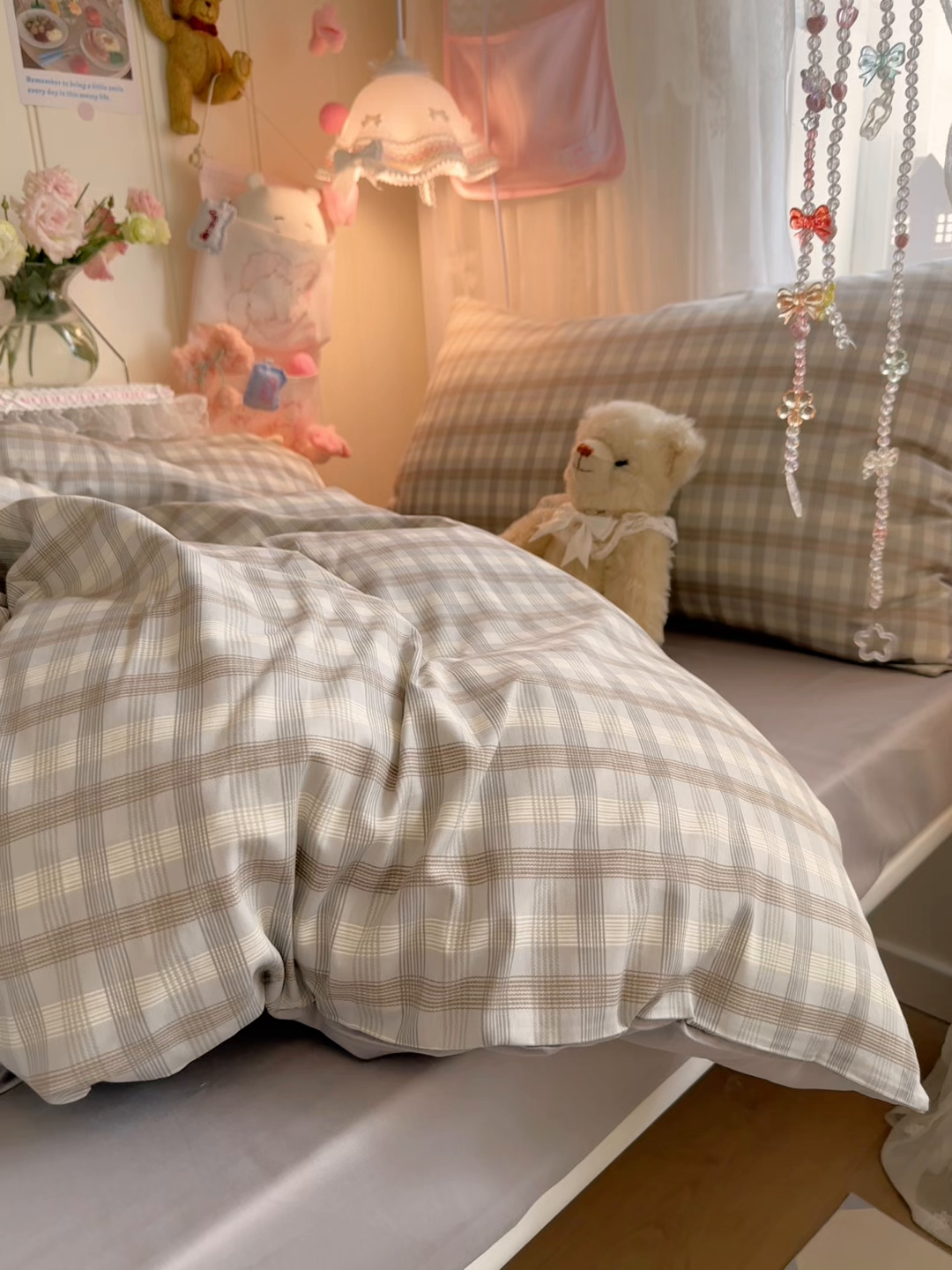 91家纺网 家纺一手货源 找家纺 Sweet dreams甜梦 2025新款学生床全棉纯棉三套件学生三件套宿舍三件套上下铺三件套 时尚格子