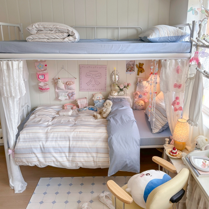 91家纺网 家纺一手货源 找家纺 Sweet dreams甜梦 2025新款学生床全棉纯棉三套件学生三件套宿舍三件套上下铺三件套 时尚条纹