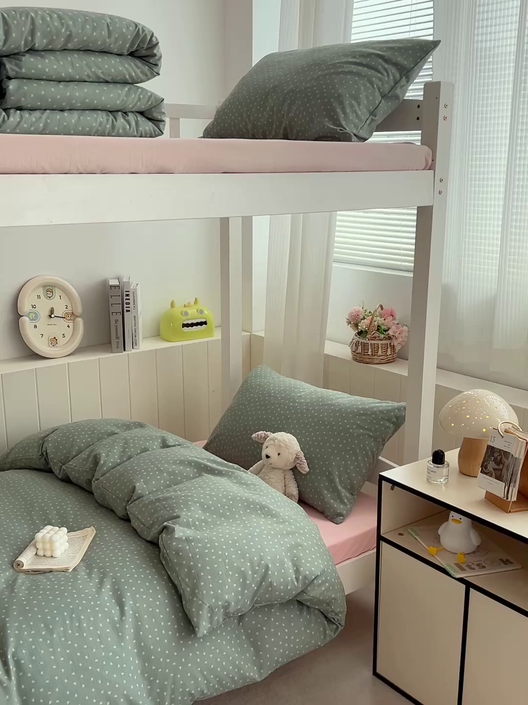 91家纺网 家纺一手货源 找家纺 水墨江南2025新款水洗棉印花四件套 可爱颂绿