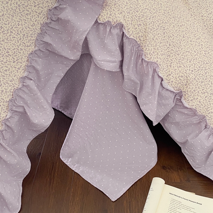 91家纺网 家纺一手货源 找家纺 （总）梦舒羽2025新款波点花边四件套-宁静花园