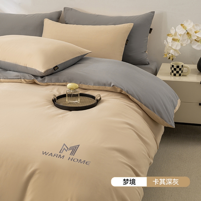 91家纺网 家纺一手货源 找家纺 （总）憨豆家纺 2025新款秋冬全棉加厚磨毛四件套纯棉床单被套床笠纯色三件套（提供买家秀）