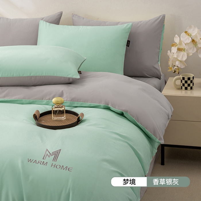 91家纺网 家纺一手货源 找家纺 （总）憨豆家纺 2025新款秋冬全棉加厚磨毛四件套纯棉床单被套床笠纯色三件套（提供买家秀）