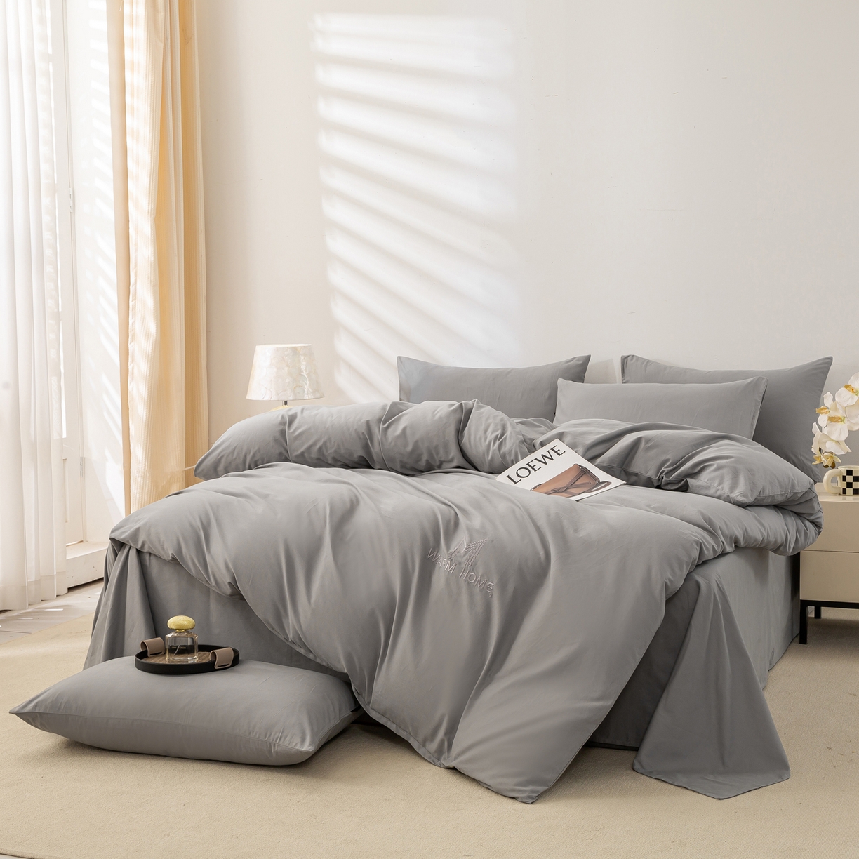 91家纺网 家纺一手货源 找家纺 憨豆家纺 2025新款秋冬全棉加厚磨毛四件套纯棉床单被套床笠纯色三件套（提供买家秀） 梦境--太空漫步