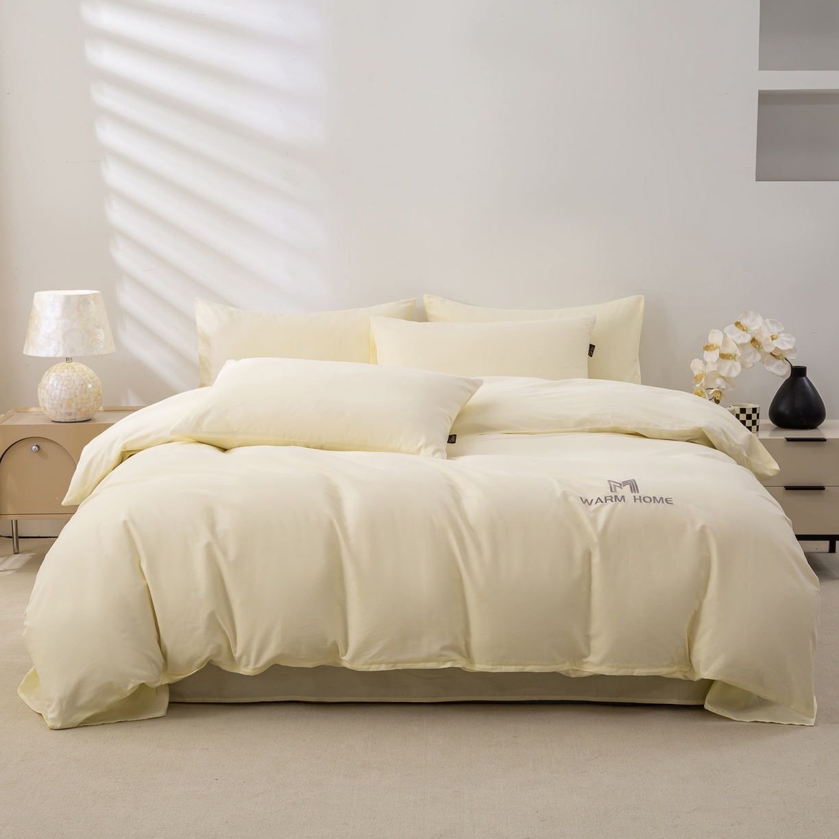 91家纺网 家纺一手货源 找家纺 憨豆家纺 2025新款秋冬全棉加厚磨毛四件套纯棉床单被套床笠纯色三件套（提供买家秀） 梦境--香芋奶昔