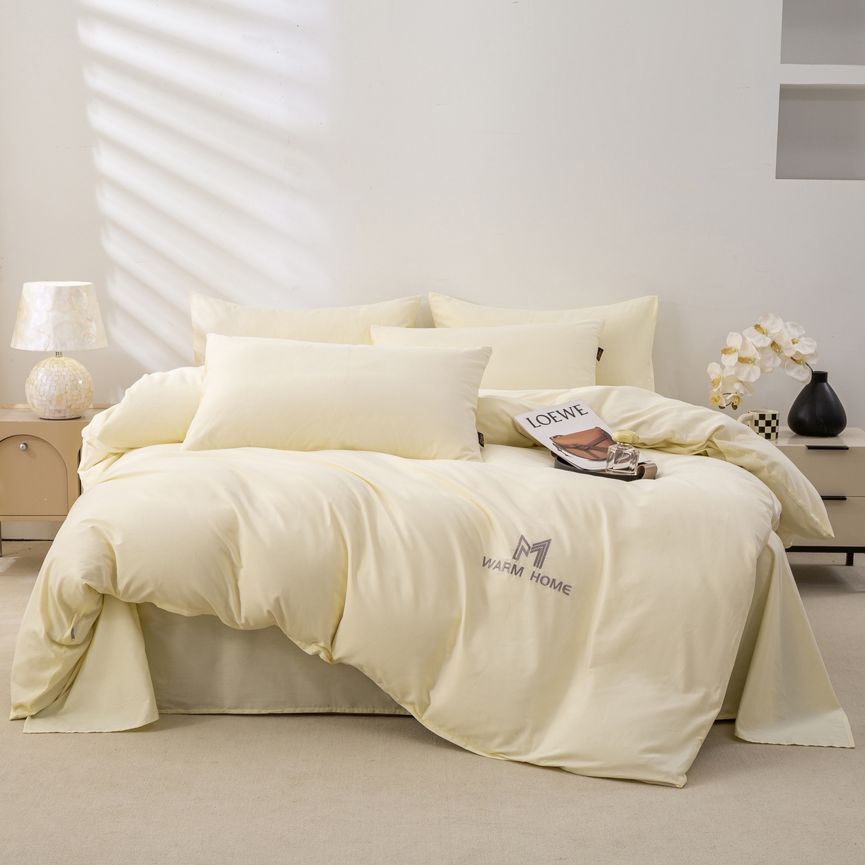 91家纺网 家纺一手货源 找家纺 憨豆家纺 2025新款秋冬全棉加厚磨毛四件套纯棉床单被套床笠纯色三件套（提供买家秀） 梦境--香芋奶昔