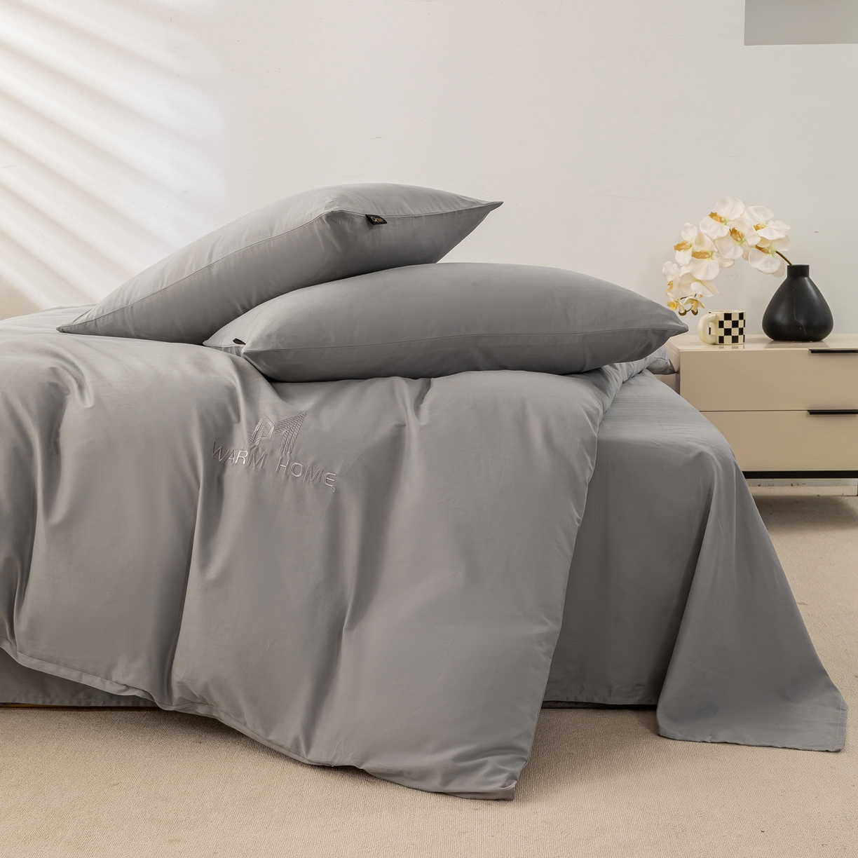 91家纺网 家纺一手货源 找家纺 憨豆家纺 2025新款秋冬全棉加厚磨毛四件套纯棉床单被套床笠纯色三件套（提供买家秀） 梦境--太空漫步