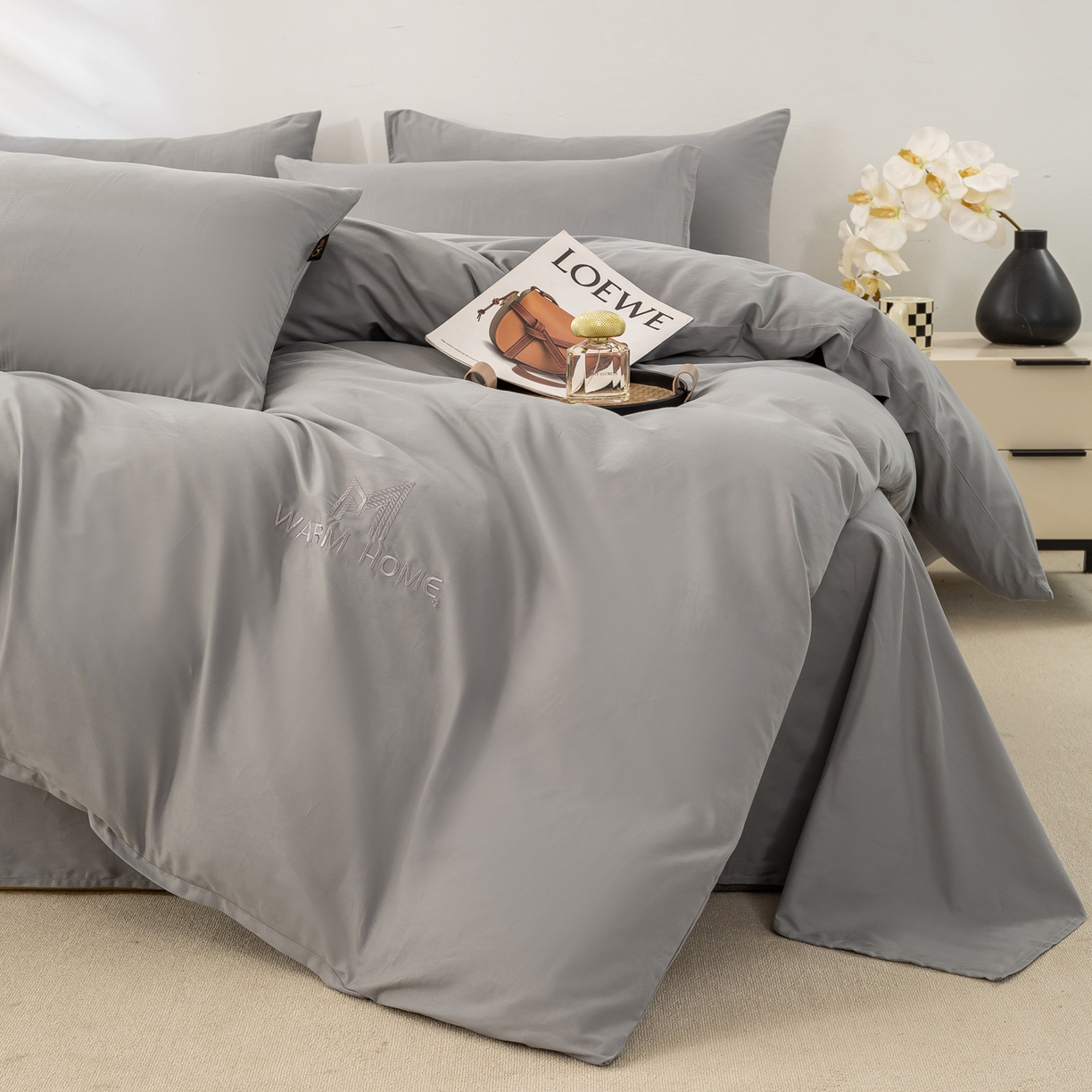 91家纺网 家纺一手货源 找家纺 憨豆家纺 2025新款秋冬全棉加厚磨毛四件套纯棉床单被套床笠纯色三件套（提供买家秀） 梦境--太空漫步