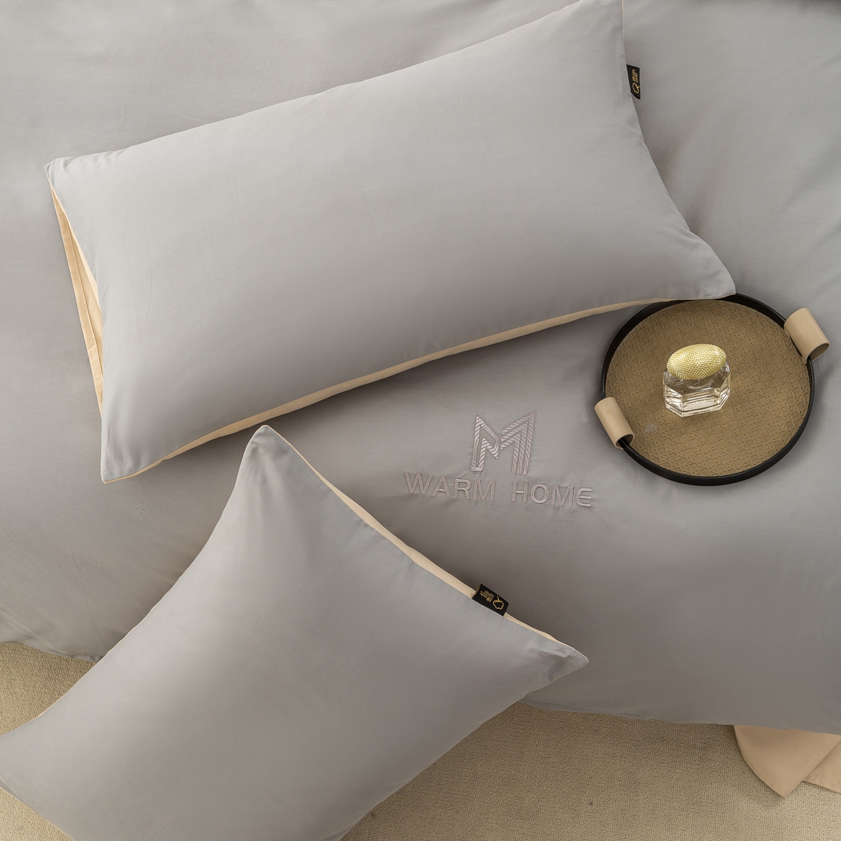 91家纺网 家纺一手货源 找家纺 憨豆家纺 2026新款秋冬全棉加厚磨毛四件套纯棉床单被套床笠纯色三件套（提供买家秀） 梦境--暖灰棕色