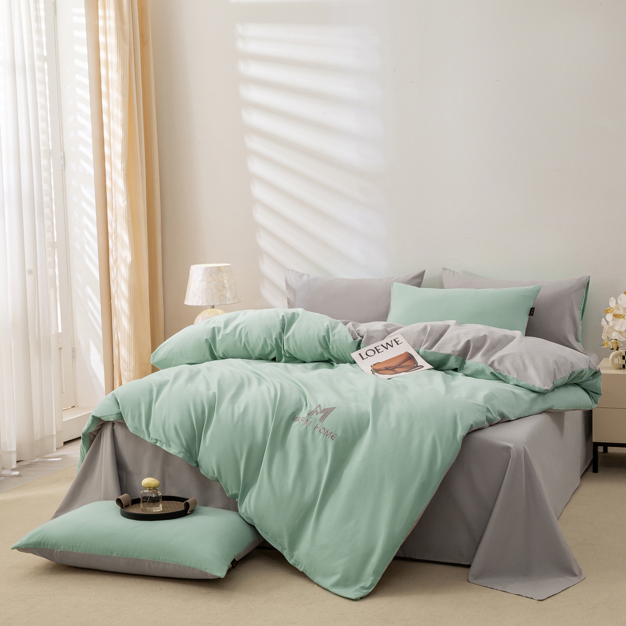 91家纺网 家纺一手货源 找家纺 （总）憨豆家纺 2025新款秋冬全棉加厚磨毛四件套纯棉床单被套床笠纯色三件套（提供买家秀）