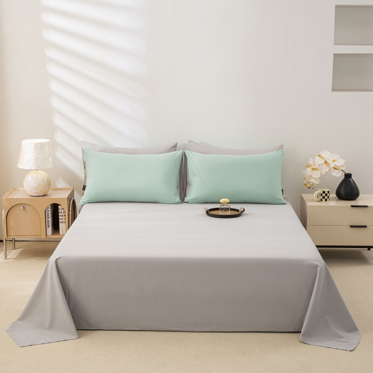 91家纺网 家纺一手货源 找家纺 （总）憨豆家纺 2025新款秋冬全棉加厚磨毛四件套纯棉床单被套床笠纯色三件套（提供买家秀）