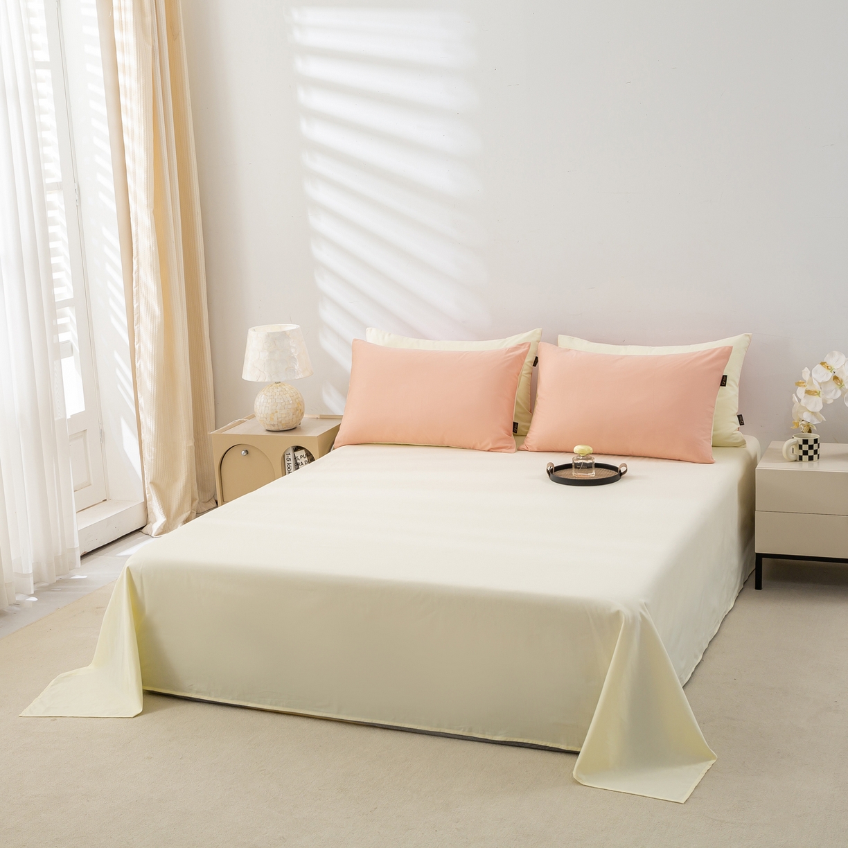 91家纺网 家纺一手货源 找家纺 憨豆家纺 2025新款秋冬全棉加厚磨毛四件套纯棉床单被套床笠纯色三件套（提供买家秀） 梦境--皓月蔷薇