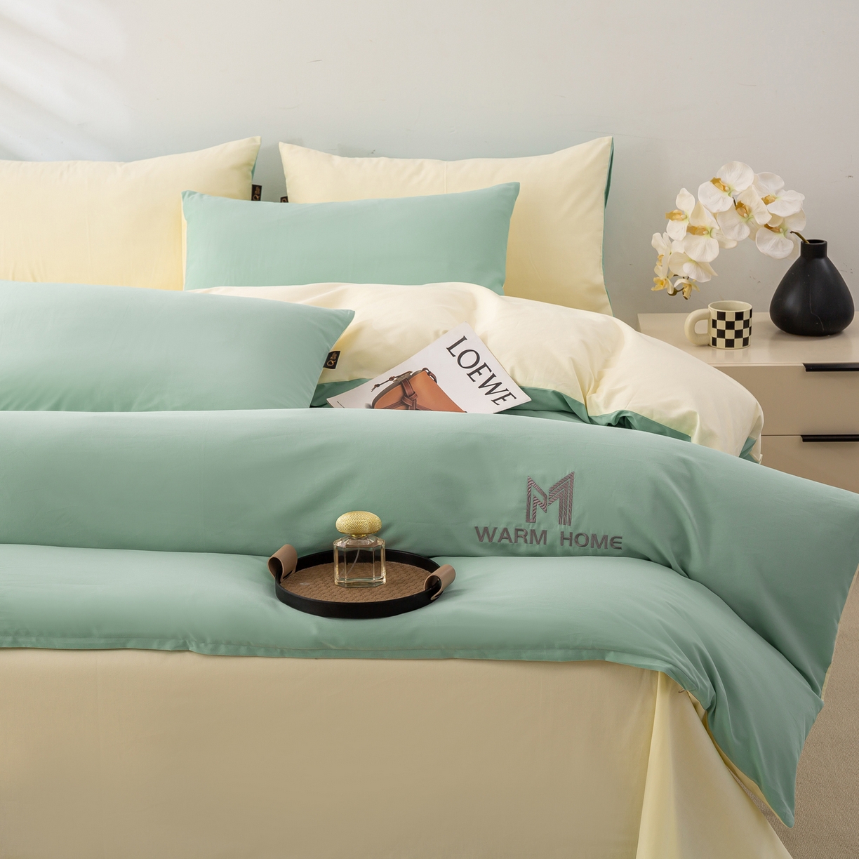 91家纺网 家纺一手货源 找家纺 憨豆家纺 2026新款秋冬全棉加厚磨毛四件套纯棉床单被套床笠纯色三件套（提供买家秀） 梦境--香草奶白