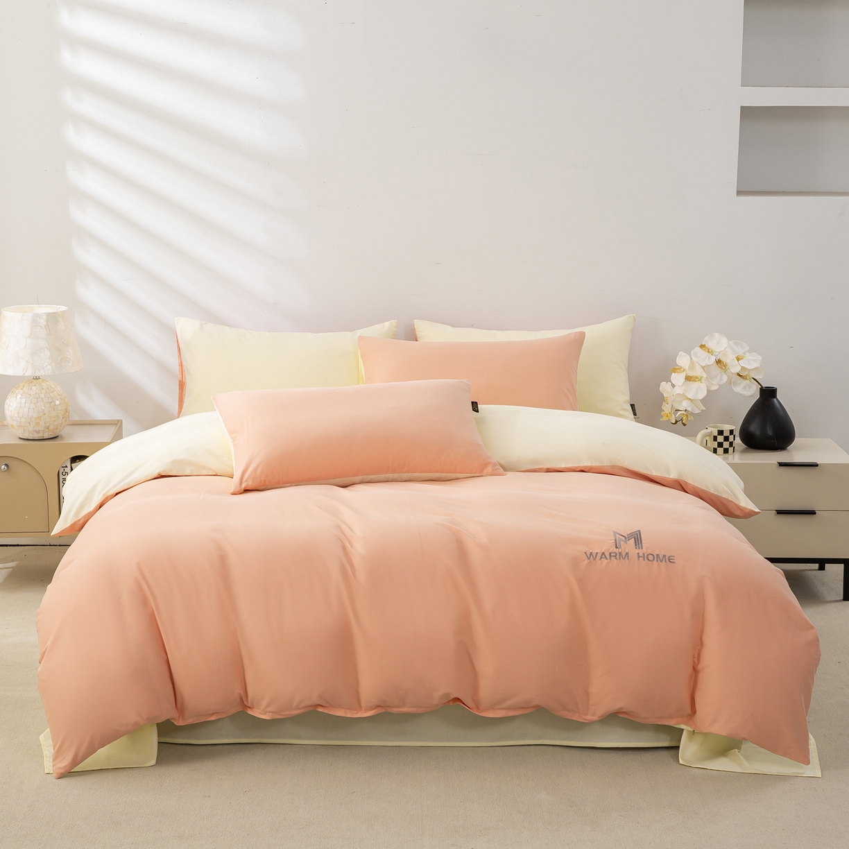 91家纺网 家纺一手货源 找家纺 憨豆家纺 2025新款秋冬全棉加厚磨毛四件套纯棉床单被套床笠纯色三件套（提供买家秀） 梦境--皓月蔷薇