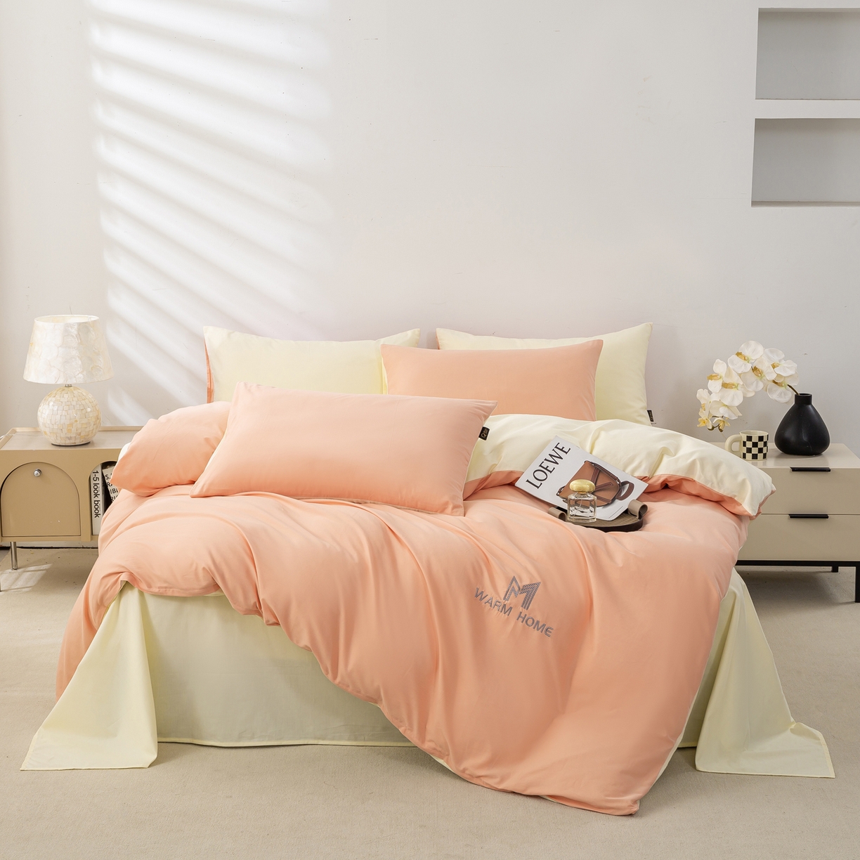 91家纺网 家纺一手货源 找家纺 憨豆家纺 2025新款秋冬全棉加厚磨毛四件套纯棉床单被套床笠纯色三件套（提供买家秀） 梦境--皓月蔷薇