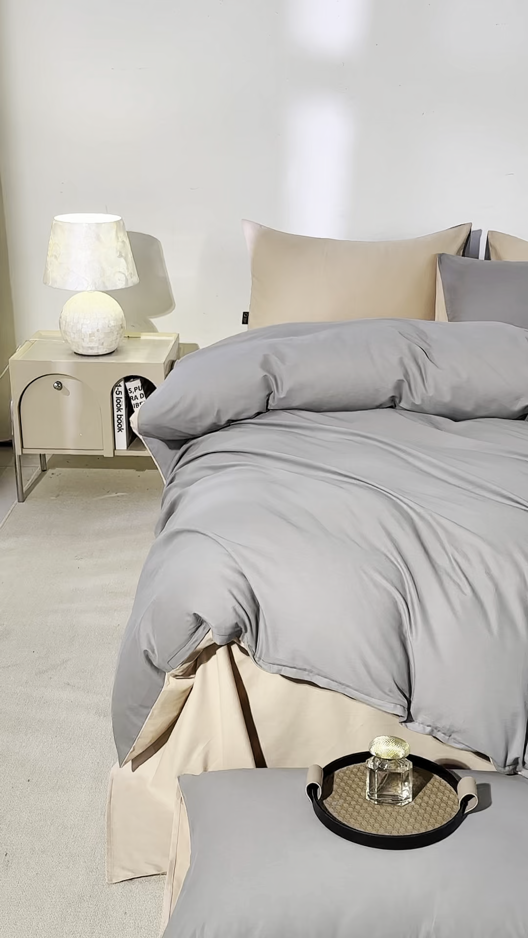 91家纺网 家纺一手货源 找家纺 憨豆家纺 2026新款秋冬全棉加厚磨毛四件套纯棉床单被套床笠纯色三件套（提供买家秀） 梦境--暖灰棕色