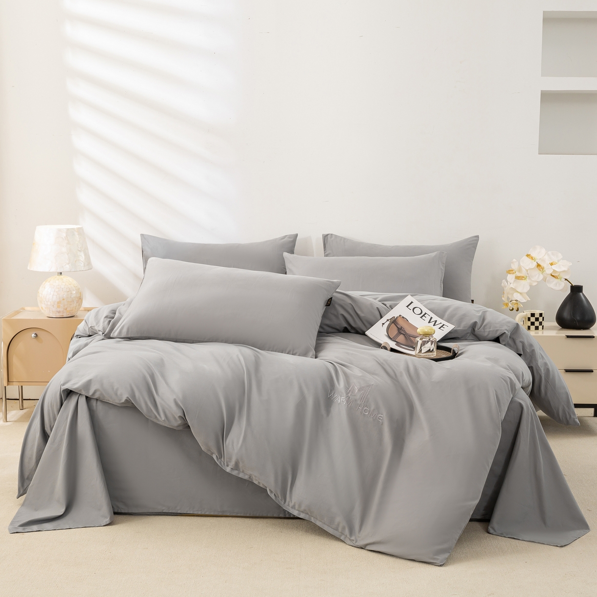 91家纺网 家纺一手货源 找家纺 沃尔居 2025新款秋冬全棉加厚磨毛四件套纯棉床单被套床笠纯色三件套（提供买家秀） 梦境--太空漫步